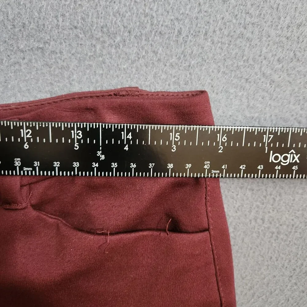 WHBM Dress Pants Women 4 Burgundy Low Rise The Slim Ankle
